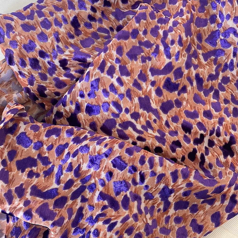 Asos design tie waist leopard print sarong in purple burnout - Picture 5 of 5